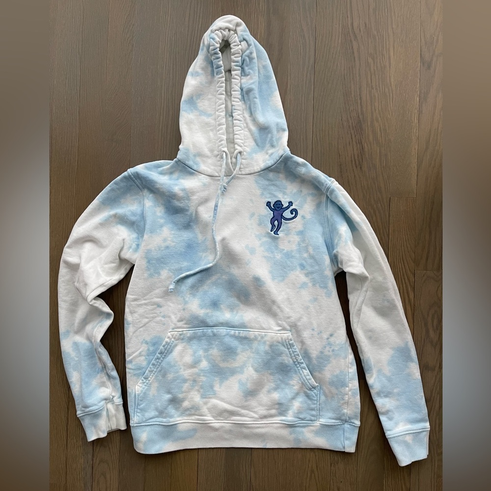 EUC Roller Rabbit Tie Dye Monkey Embroidery Hoodie Sweatshirt, small